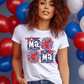 5967 - Mama patriotic with sunflower and bow *DTF Transfer