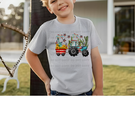 5983 - American Flag tractor *DTF Transfer