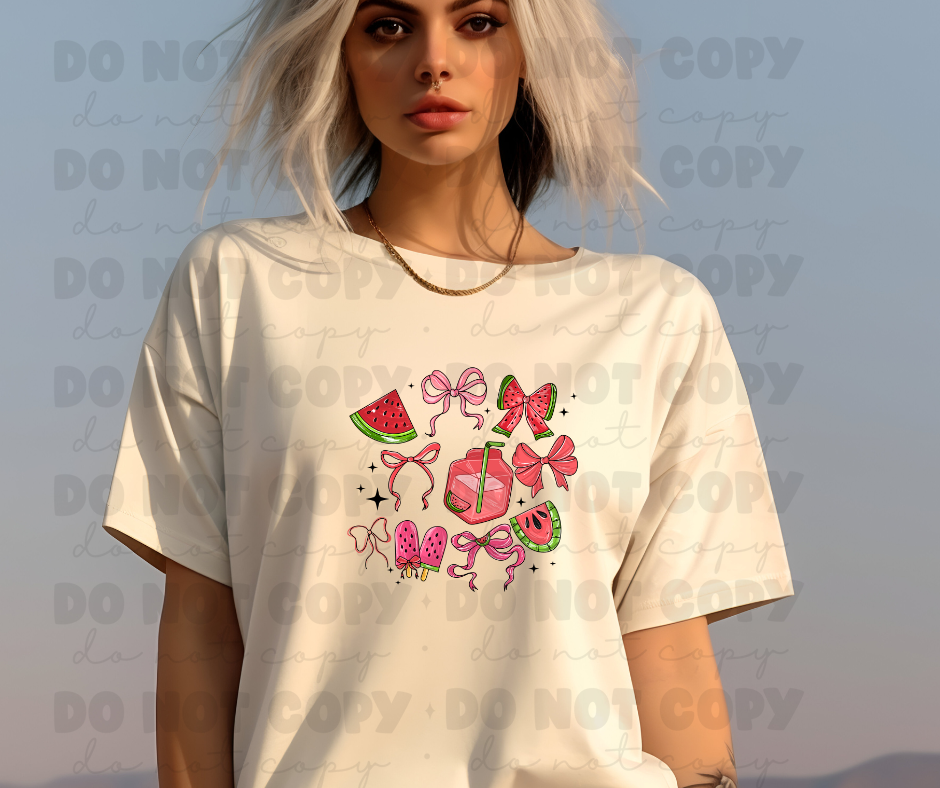 6058 - Watermelon bows *DTF Transfer
