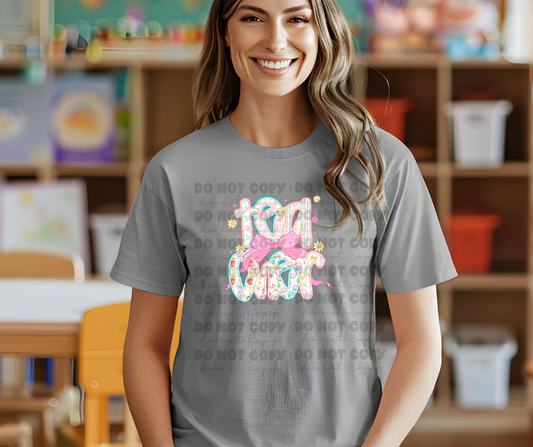 6109 - Teacher with coquette bow * DTF Transfer