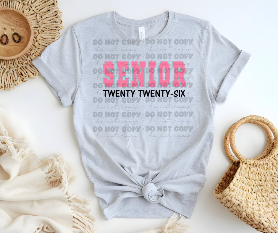 6123 - Senior twenty twenty six pink and black * DTF Transfer