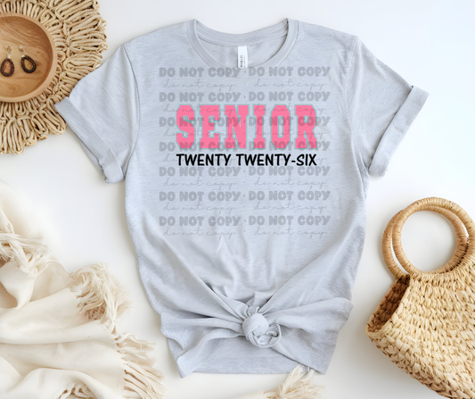 6123 - Senior twenty twenty six pink and black * DTF Transfer