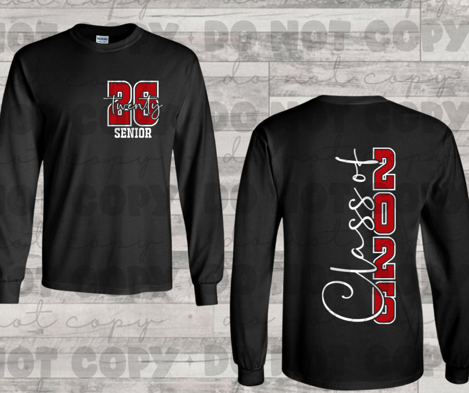6175 - Class of 2026 red and white pocket with back * DTF