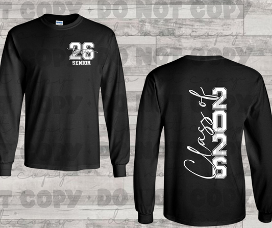 6176 - Class of 2026 white pocket with back * DTF