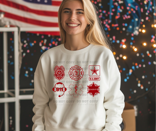 6333 - First Responders red font * DTF Transfer
