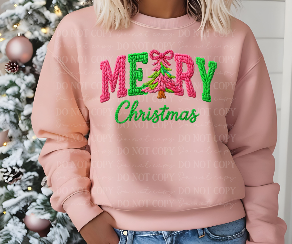 6587 - Merry Christmas faux yarn *DTF Transfer