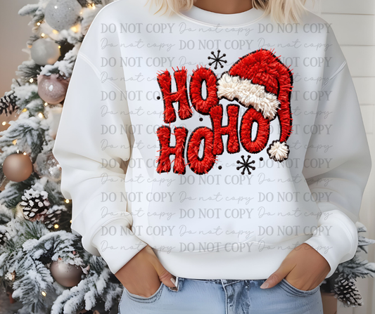 6590 - Ho ho ho faux yarn *DTF Transfer