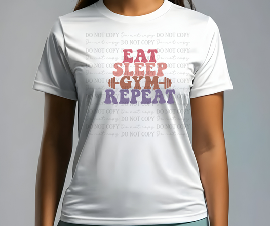 6619 - Eat sleep gym repeat *DTF Transfer