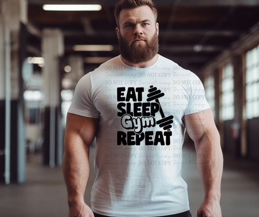 6624 - Eat sleep gym repeat *DTF Transfer