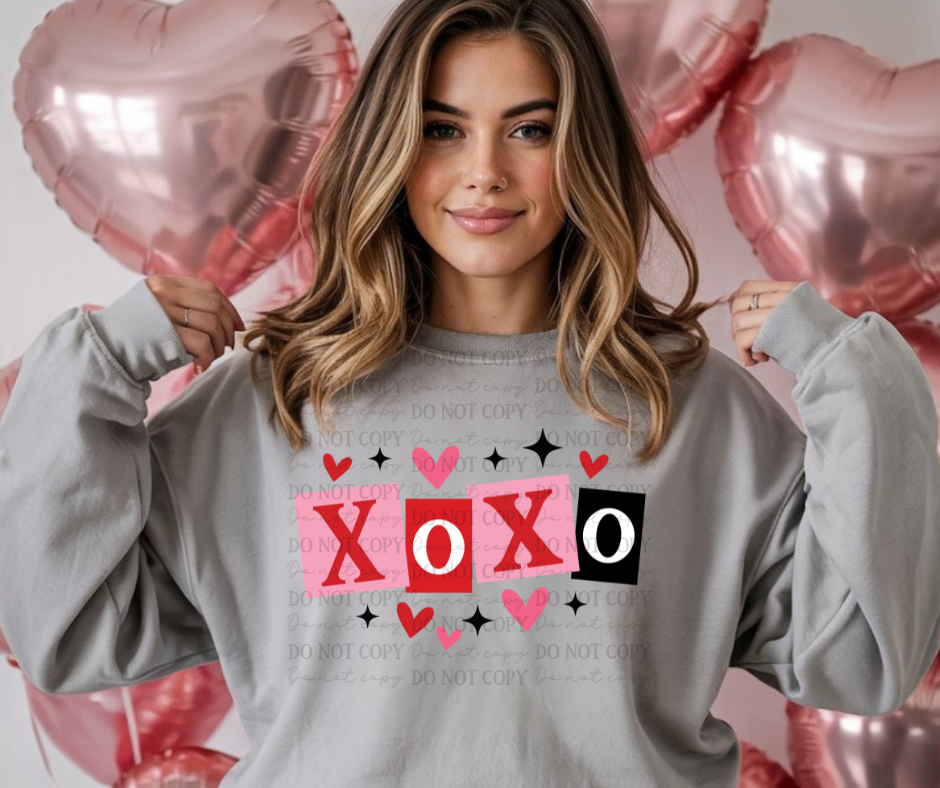 6633 - Xoxo with hearts *DTF Transfer