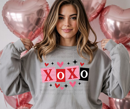 6633 - Xoxo with hearts *DTF Transfer