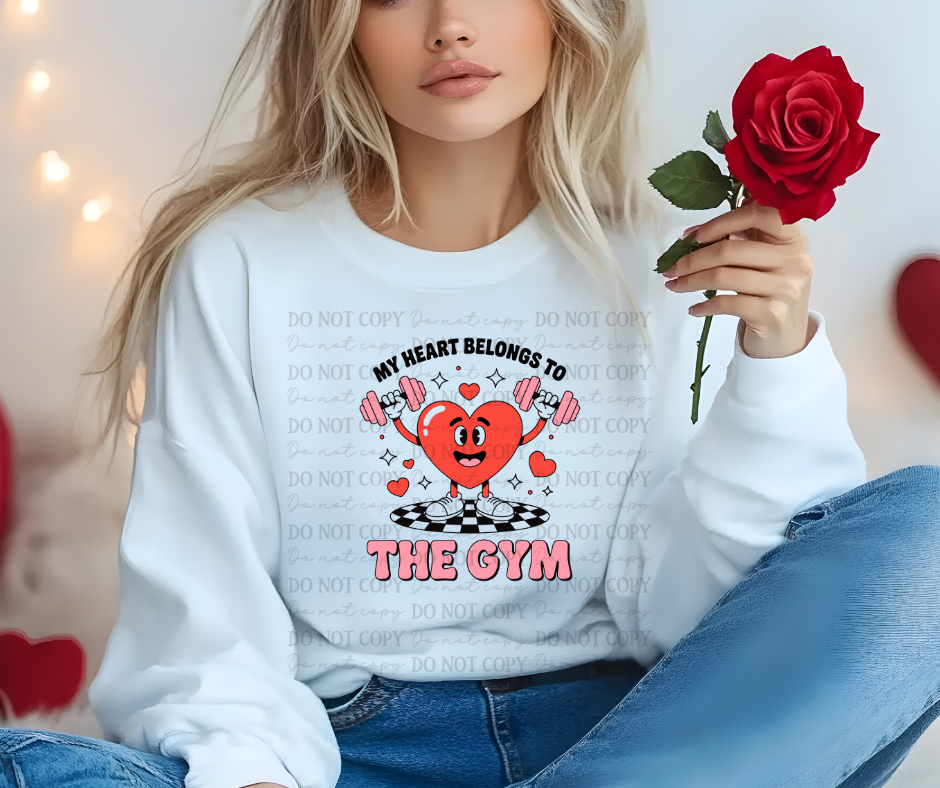 6656 - My heart belongs to the gym *DTF Transfer