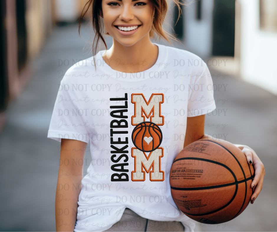 6724 - Basketball Mom orange outline *DTF Transfer