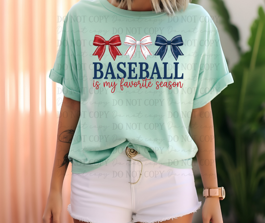 6731 - Baseball is my favorite season with bows *DTF Transfer