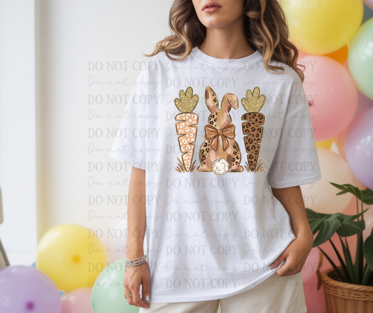 6751 - Leopard carrots with bunny *DTF Transfer