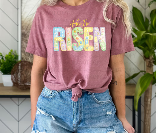 6757 - He is risen patchwork *DTF Transfer