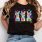 6761 - Easter bunnies with bows *DTF Transfer