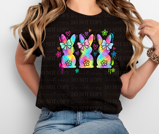 6761 - Easter bunnies with bows *DTF Transfer