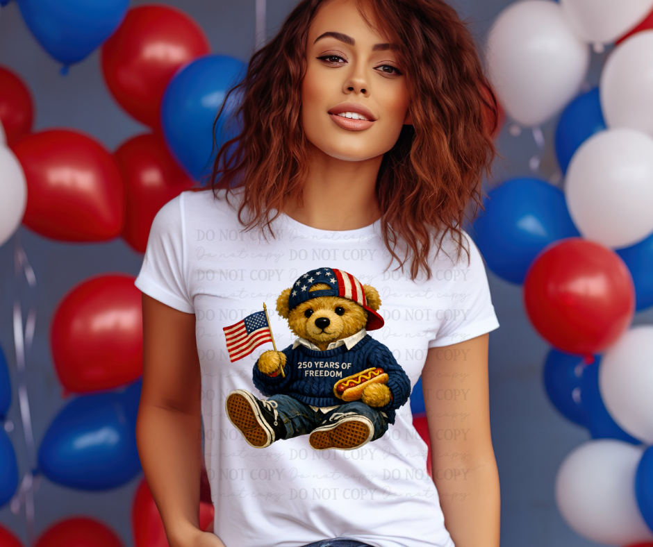 6798 - 250 years of freedom bear *DTF Transfer