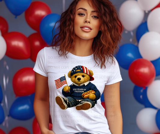 6798 - 250 years of freedom bear *DTF Transfer