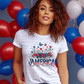6799 - America with flowers and butterfly *DTF Transfer