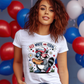 6800 - Red, white and feral raccoon *DTF Transfer