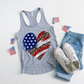 6819- Faux glitter leopard heart American Flag *DTF Transfer