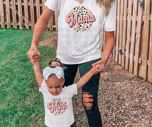 5316 Mama OR Mini pink spring Easter circle CHOOSE YOUR DESIGN * DTF
