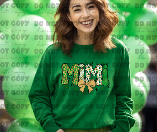 5094 - Mimi with bow shamrock clover *DTF