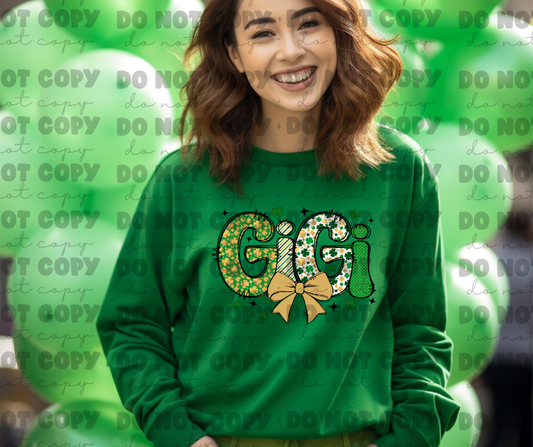 5095 - Gigi with bow shamrock clover *DTF