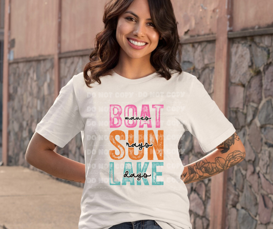 5696 - Boat waves sun rays lake days *DTF