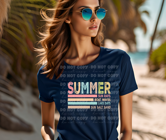 5736 - Summer sun rays boat waves lake days sun sand salt *DTF Transfer