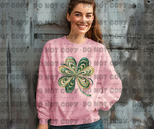 5113 - Faux glitter shamrock clover *DTF