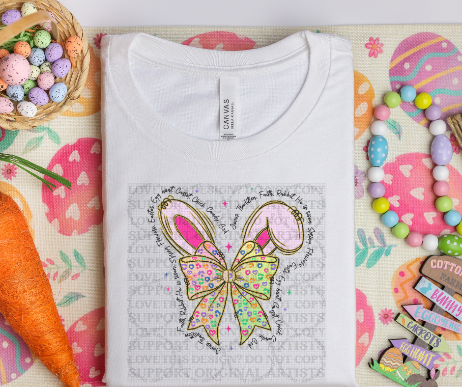 5455 - Easter bunny ears Easter egg hunt Jesus God Candy *DTF