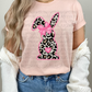5286 - Pink outline leopard spring Easter bunny design *DTF
