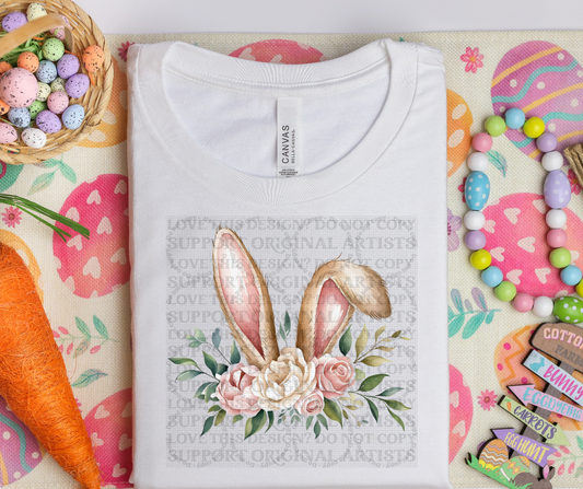 5457 - Easter bunny ears with flowers *DTF