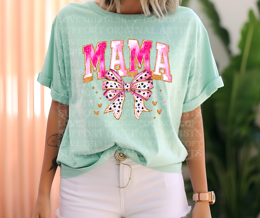 5564 - Mama with bow and hearts *DTF