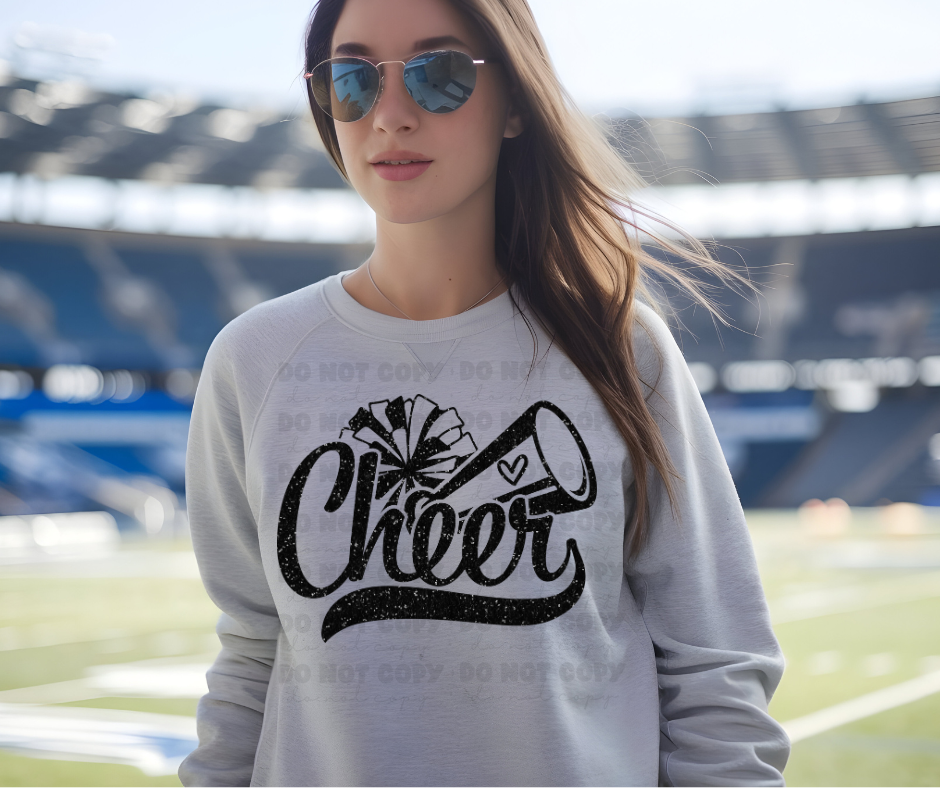 6465 - Faux glitter Cheer *DTF Transfer