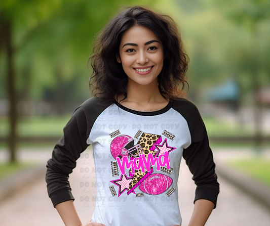6456 - Mama football pink *DTF Transfer