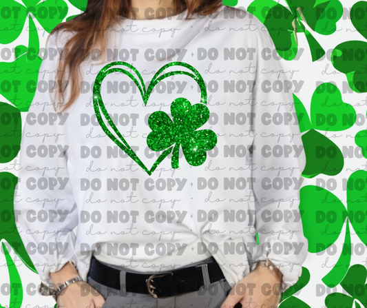 5085 - Faux glitter shamrock clover St. Patrick's Day *DTF