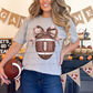 6460 - Faux glitter football with bow *DTF Transfer