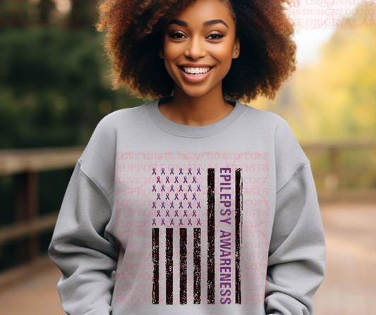 5369 - Epilepsy flag with black stripes *DTF
