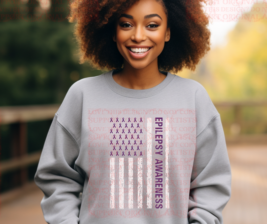 5370 - Epilepsy flag with white stripes *DTF