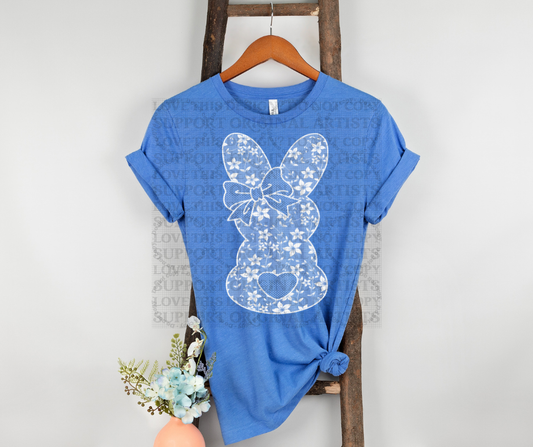 5480 - White lace Easter bunny *DTF