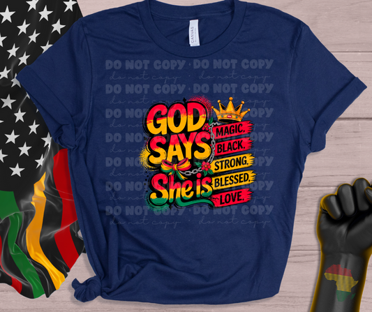 5846 - God says she is Magic strong blessed *DTF Transfer