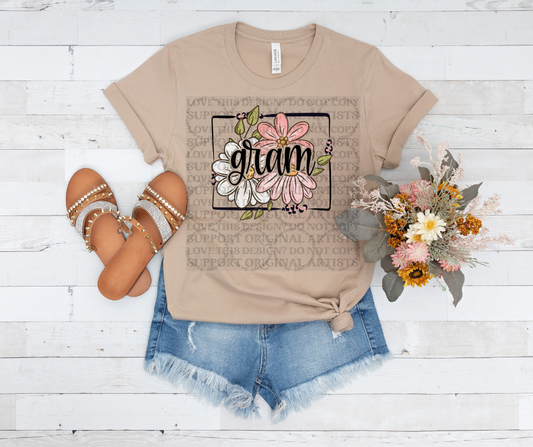 5571 - Gram with flowers *DTF