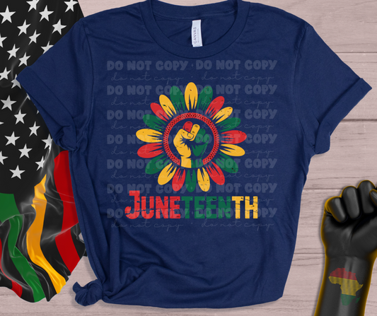 5839 - Juneteenth sunflower with hand *DTF Transfer