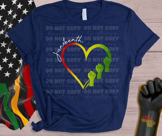 5851- Juneteenth heart with hands *DTF Transfer