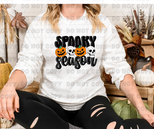 6483 - Spooky season pumpkins and skulls *DTF Transfer