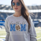 5237 - Football Mom faux glitter medium blue with dark football *DTF